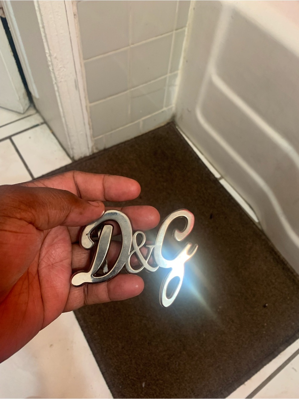 D&G Chrome Script Logo Badge